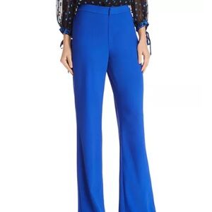 Alice + Olivia Bo Pull Up Wide Leg Pants Cobalt Blue Size M